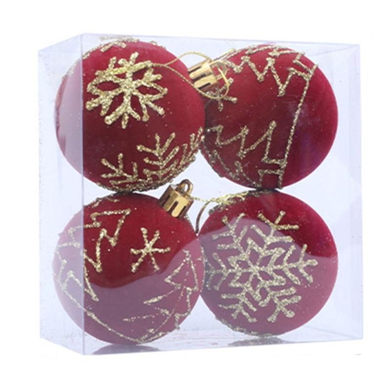 4Pcs Shatterproof Christmas Baubles Ball Hanging Ornament Christmas Tree Decoration For Wreath Mantels Winter Holiday