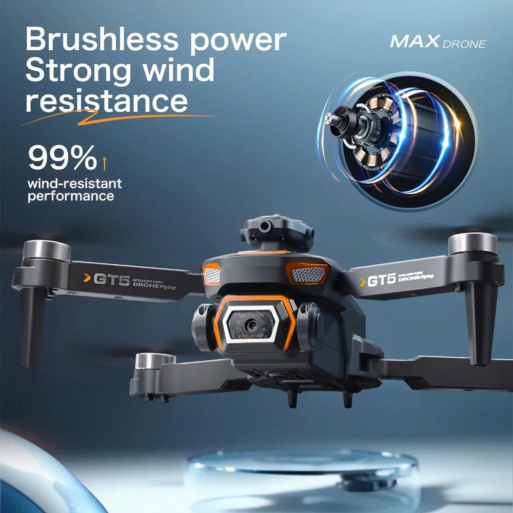 New GT5  2.4G WIFI FPV Drone 4K 2-axis Pan Tilt  HD Camera 14min Flight Time Brushless Foldable RC Dron Quadcopter RTF Toys