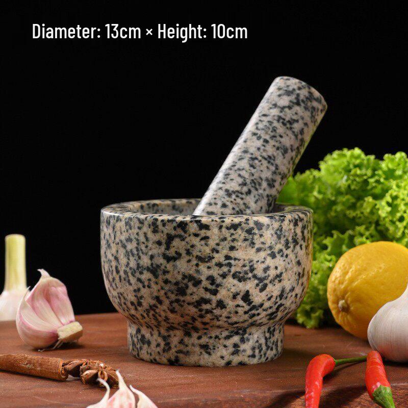 Natural Stone Garlic Press and Herb Mortar and Pestle Set