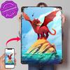 Almandin the Red Dragon D Printed Texture Poster Personalized Wall Art Retro Metal Tin Signs for Decoration Bedroom Accessories