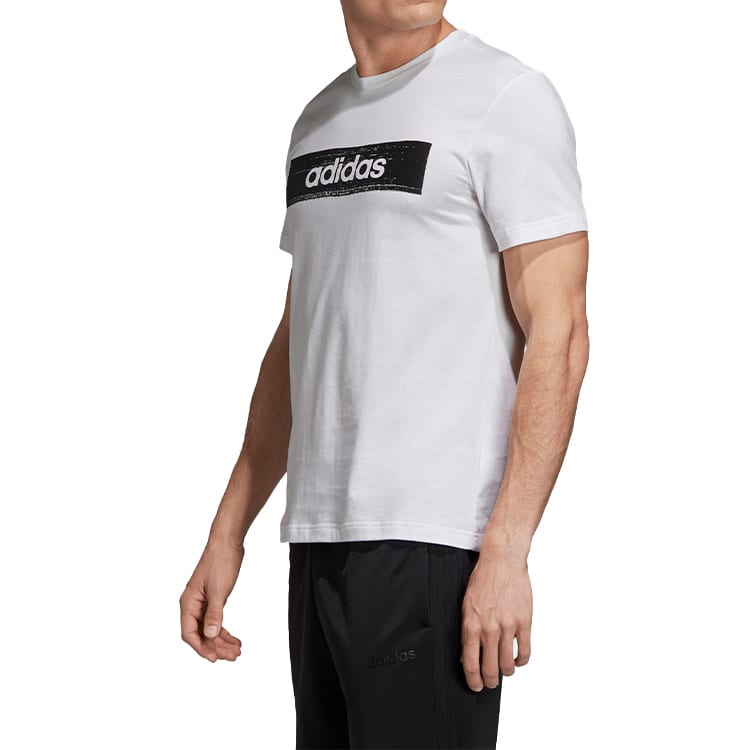 Adidas T Shirts Men's White Crew Neck Moderate Straight Fit EI4587