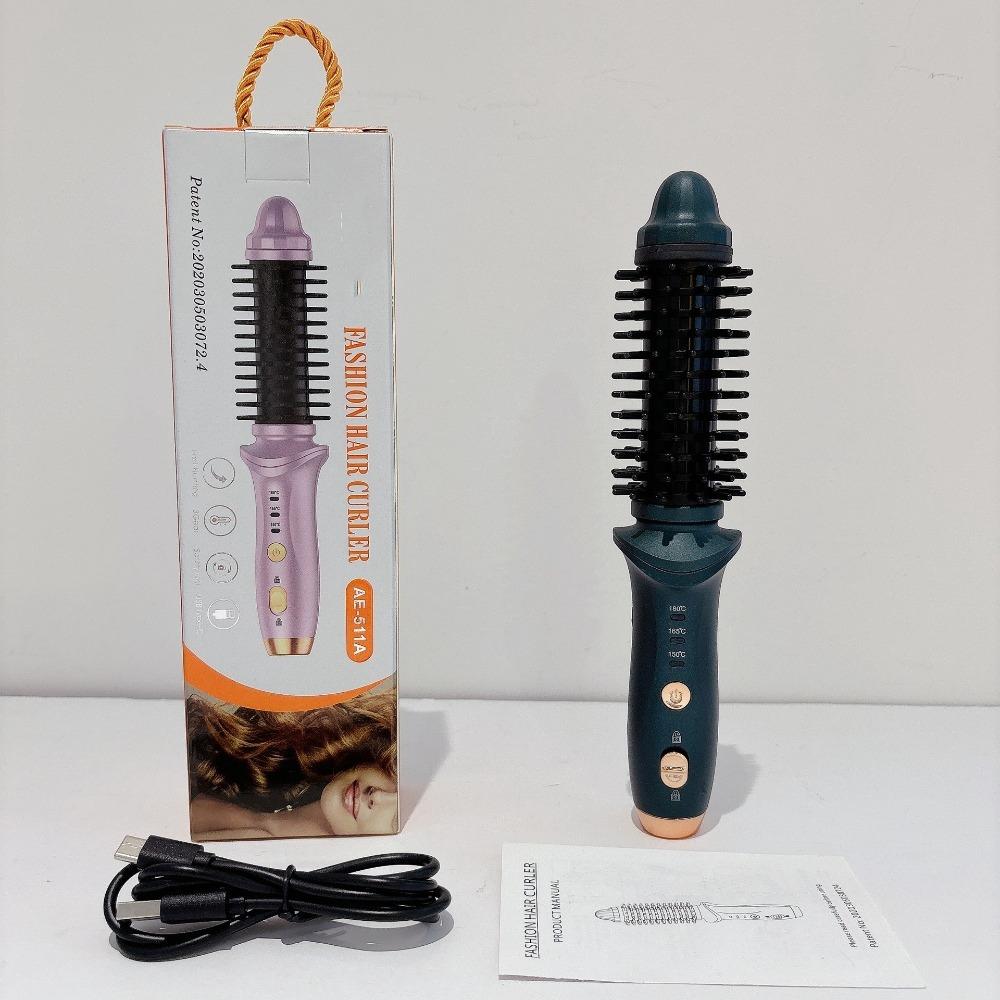 

Щітка для завивки волосся з 3 налаштуваннями температури, щипця для завивки волосся, випрямляч для подорожей зелений