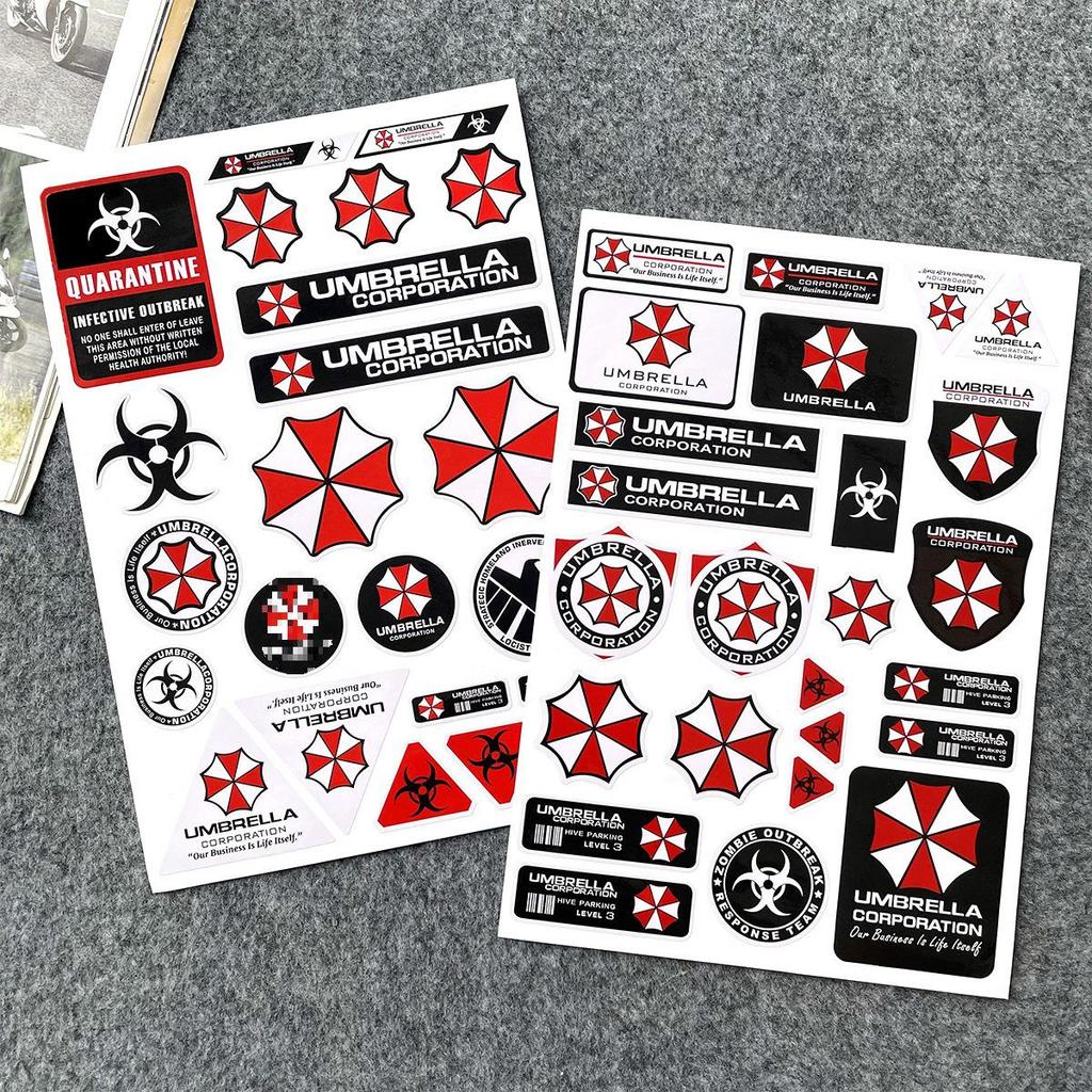 Наклейка на мотоцикл/автомобіль Resident Evil Umbrella: Водонепроникна та міцна наклейка