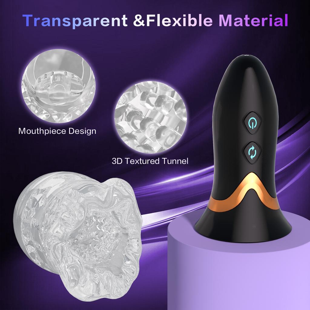 Automatic Vibrating Rotating Male Masturbator Cup with 8 Rotation & 10 Vibration Electric Pocket Pussy Blowjob Sex Toys for Men