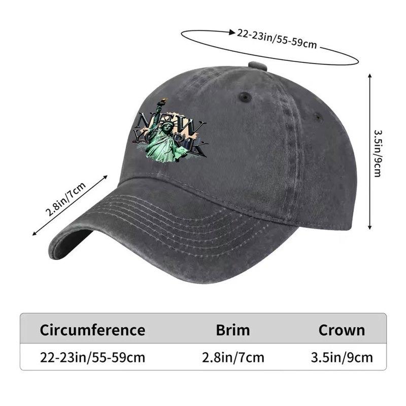 Vintage New York Statue Of Liberty Washed Baseball Cap Unisex Adjustable Duckbill Cap