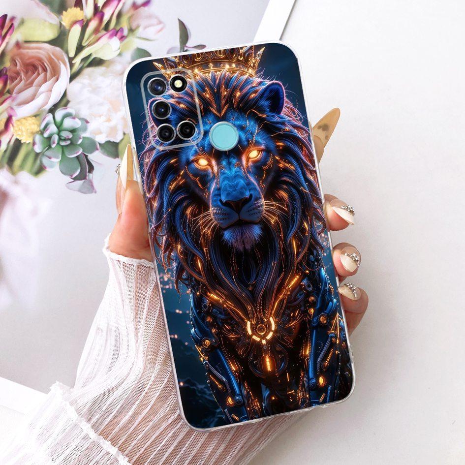 For Realme C17 Case RMX2101 Popular Flower Transparent TPU Silicone Cover For Realme 7i RMX2103 Funda RealmeC17 C 17 Phone Shell