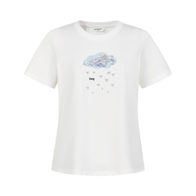 

Women s Cooling Antibacterial Appliqué Round Neck T-Shirt M