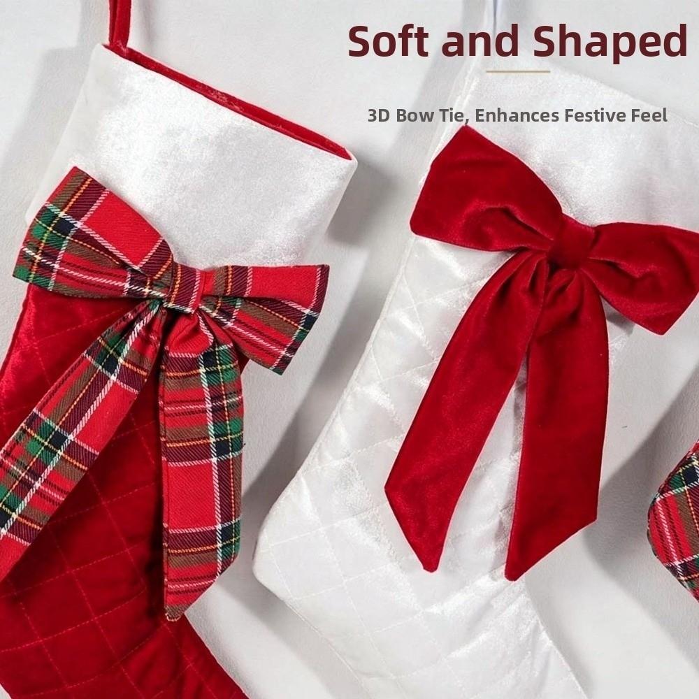18Inch Christmas Gift Bag Velvet Fireplace Hanging Ornament Xmas Tree Hanging Socks  Photo Props
