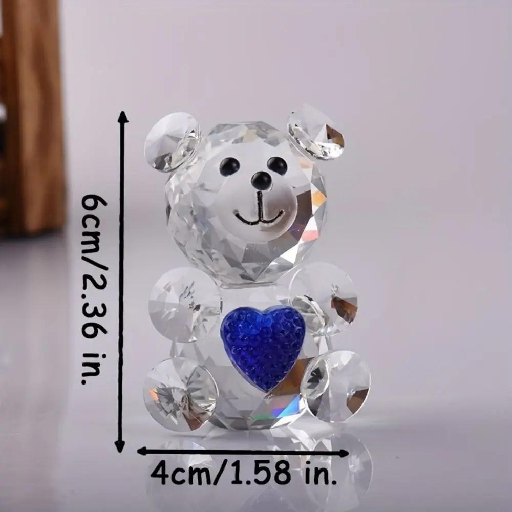 New Crystal Crystal Baby Bear Figurine Collection Bear Colorful Crystal Bear Figurine Collection Cute Bear Statue Home