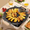 Round Shape Smokeless Griddle Pan 30/32/34/36/38cm Barbecue Plate Non-Stick Frying Pan  Travel BBQ