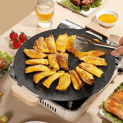 Round Shape Smokeless Griddle Pan 30/32/34/36/38cm Non-Stick Frying Pan  Indoor Grilling