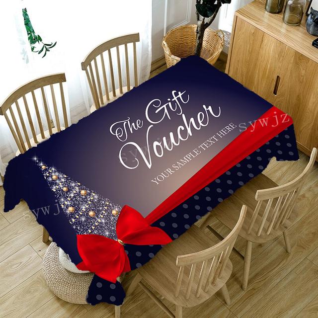 Obrusy świąteczne Prezent od Świętego Mikołaja Wzór Prostokątny obrus Obrus ​​przeciwporostowy Akcesoria do dekoracji kominka