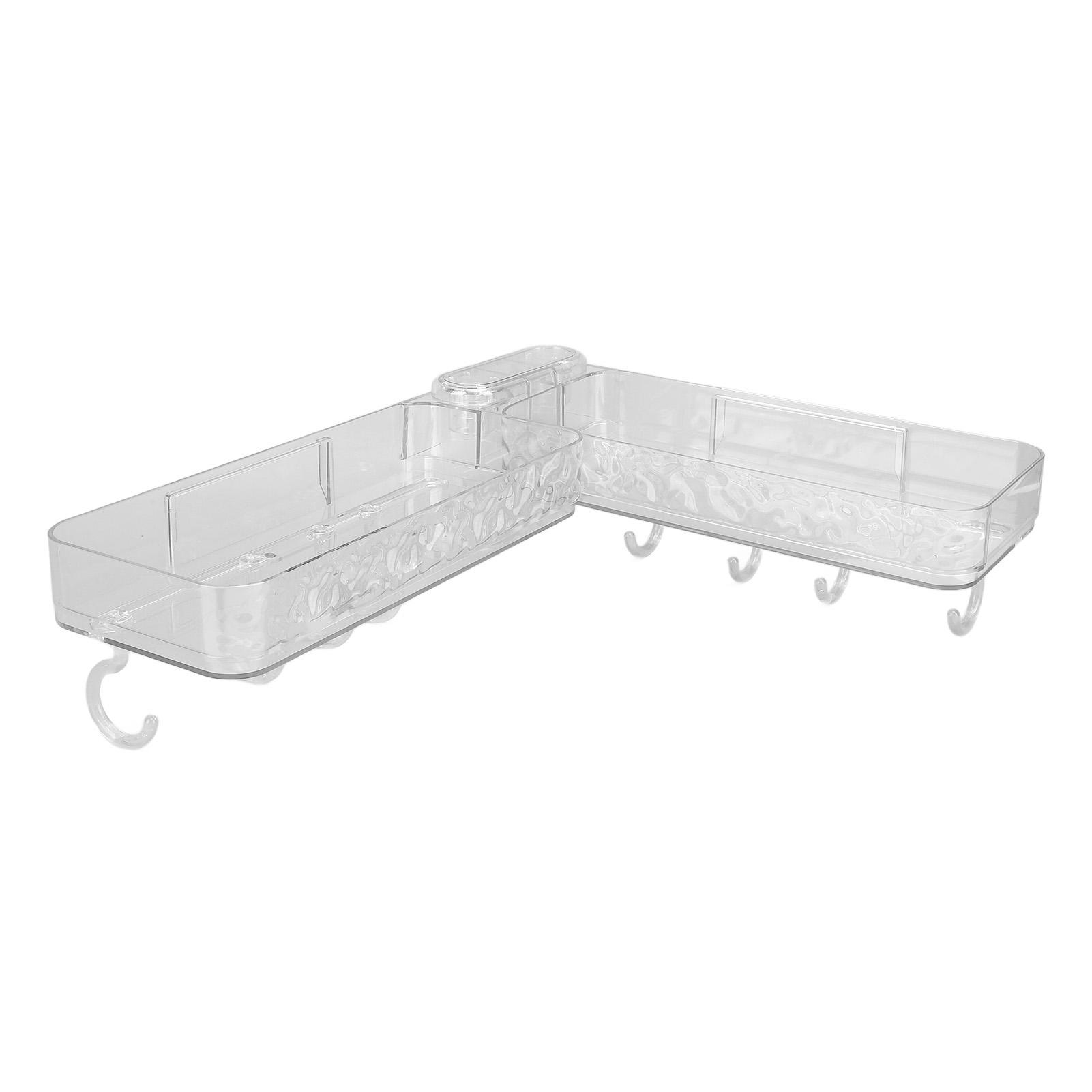 

Wall Mounted Sink Caddy Water Resistant Foldable Sturdy Versatile Shower Rack Shelf Organizer for Bathroom Kitchen прозрачный