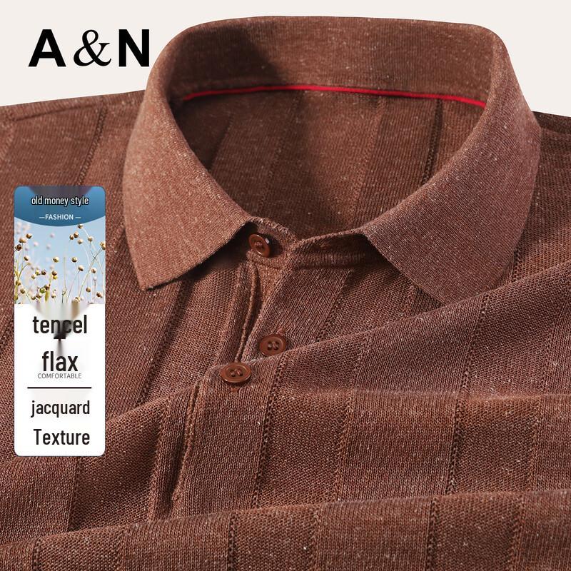Antonio Men s Tencel Linen Jacquard Knit Polo Shirt 3XL