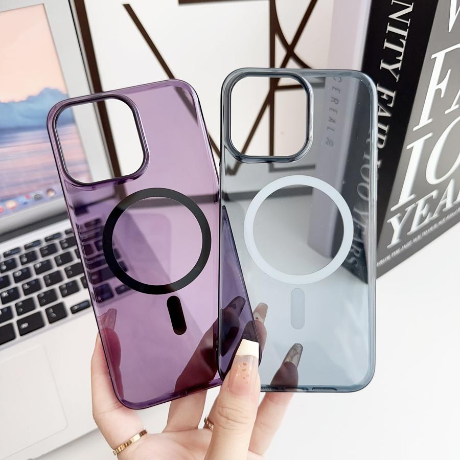 Ultradünne transparente magnetische Telefonhülle für iPhone 16 15 14 13 12 11 Pro Max iPhone16 Wireless Charge Back Clear Cover