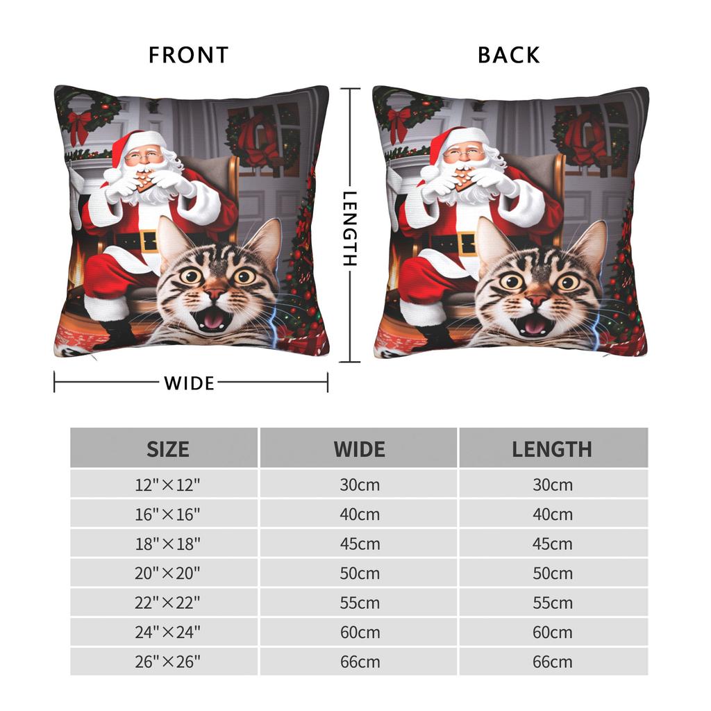 Cat Selfie with Santa Xmas  Pillow Case  Funny Pillow Cover Print Pillowcases For Wedding Party Home Decor