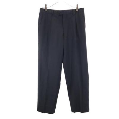 Κατασκευασμένο στην Ιαπωνία Παντελόνι Slacks με κεντρική πτυχή 82 μαύρο Ανδρικό Μεταχειρισμένο