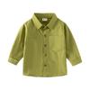 Children's Spring and Autumn Long-Sleeved Shirts for Boys, Casual and Fashionable Long-Sleeved Shirts for Boys, Solid Color Clothes for Baby Boys