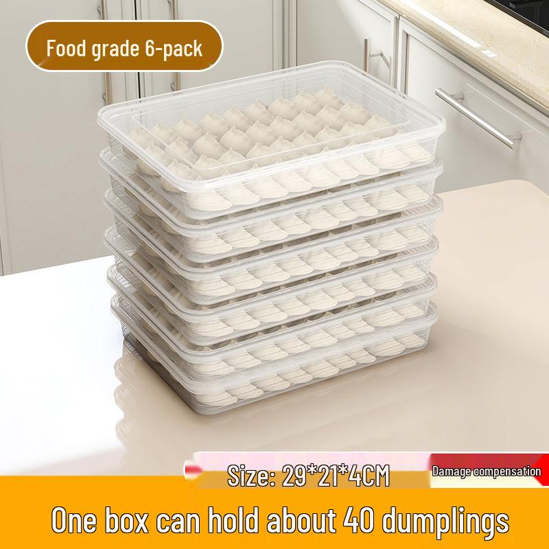 Dumpling Freezer Box: Large-Capacity, Food-Grade Storage Container with Lid for Fresh-Keeping and Quick-Freezing