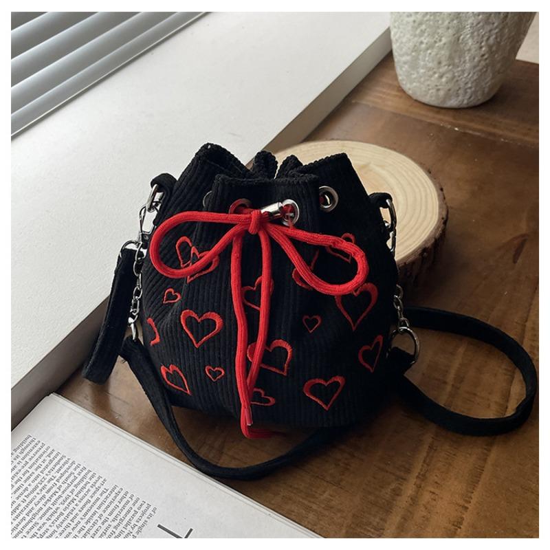 

Нишевая сумка женская новая летняя мини-сумка-мессенджер из бархата в полоску на шнурке, плиссированная сумка-ведро чёрный