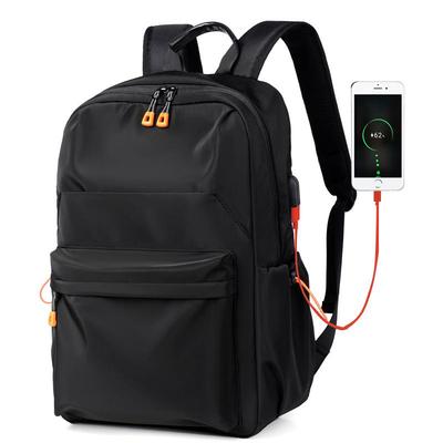 Men's 2023 Large Capacity Oxford Canvas Backpack with USB Port, Outdoor Travel & School Use, Printed Logo