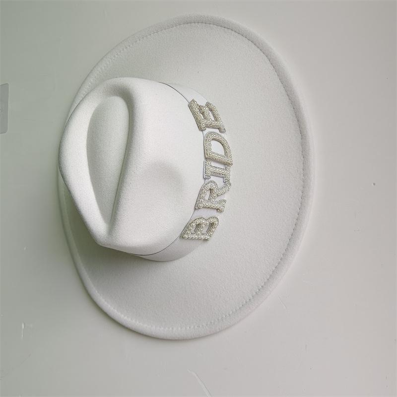 Bridal Malan Flower Style Cowboy Hat All Kinds of Hats for All Seasons Summer Beach Hat Elegant Cowboy Hat Pearl Accessories
