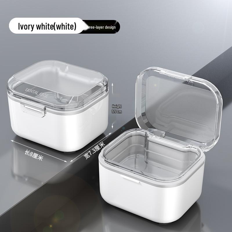 Denture & Retainer Portable Storage & Cleaning Box