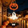 Seasonal Holiday House Ornaments Halloween Wooden Hanging Ornament, Jack-o'-Lantern Ghost Bat 3-Tier String Door Hanger, Cute Theme Store Accents Wood
