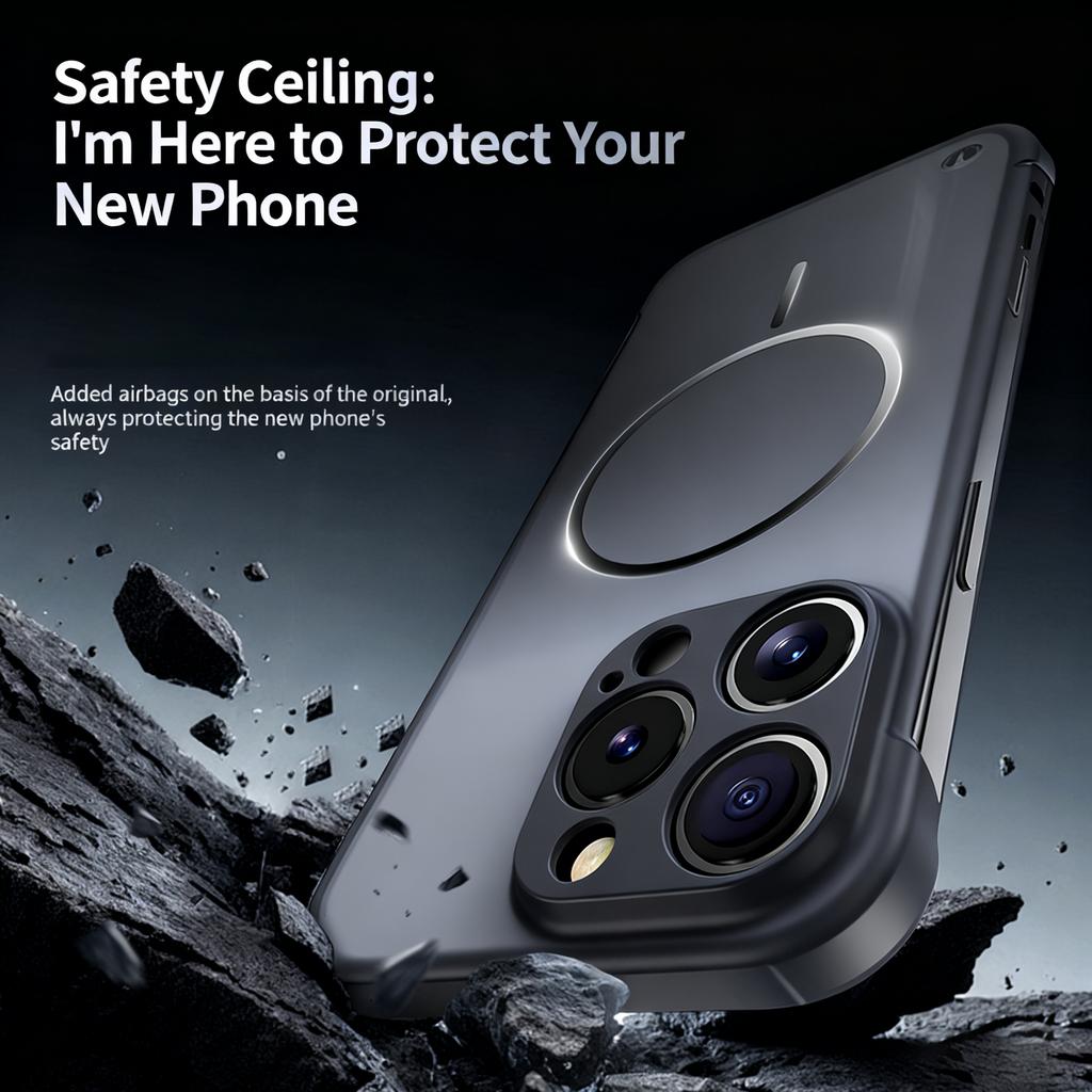 Ultra Thin Gradient Frameless Phone Case For iPhone 17 Pro Max Air 14 15 Plus 12 13 16 Pro For Magsefa Magnetic Protection Cover