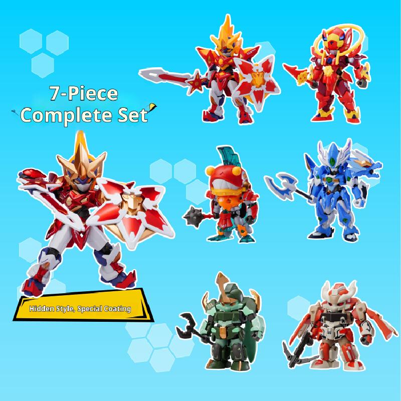 Motor Nuclear Worlds Combat Assemble Blind Box V1 Building Block Man Q Edition Aobing Mech Model Toy Children'S Gift Ornament