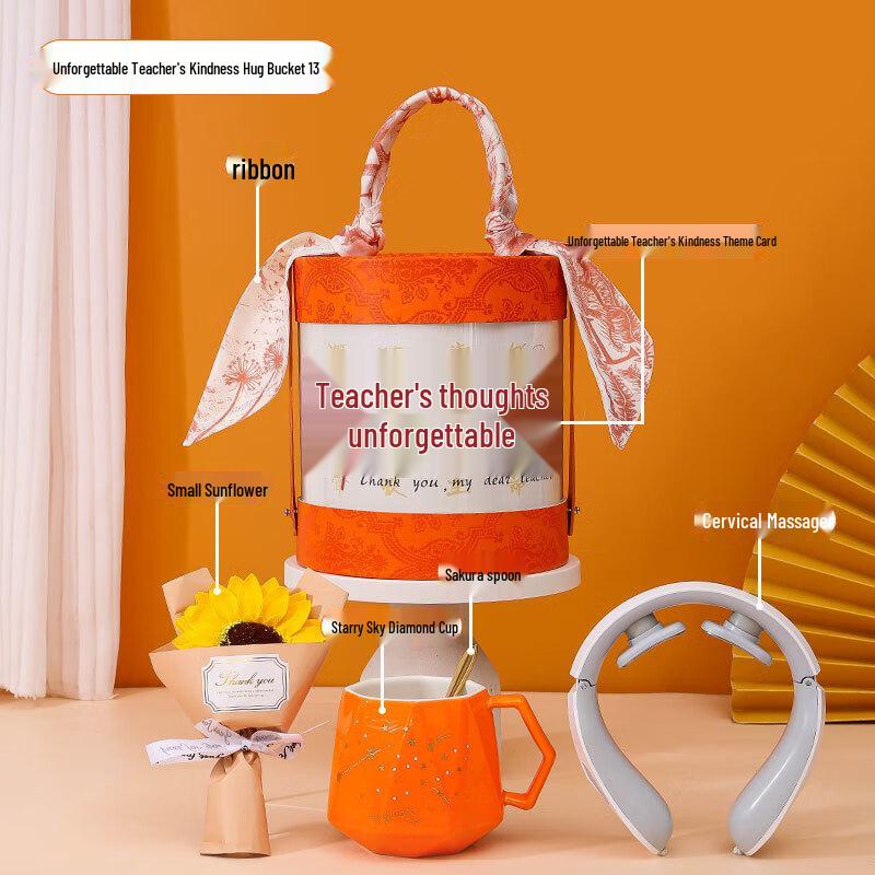 Teacher s Day Ceramic Mug Gift Set 13-Ceramic Cup + Spoon + Massager