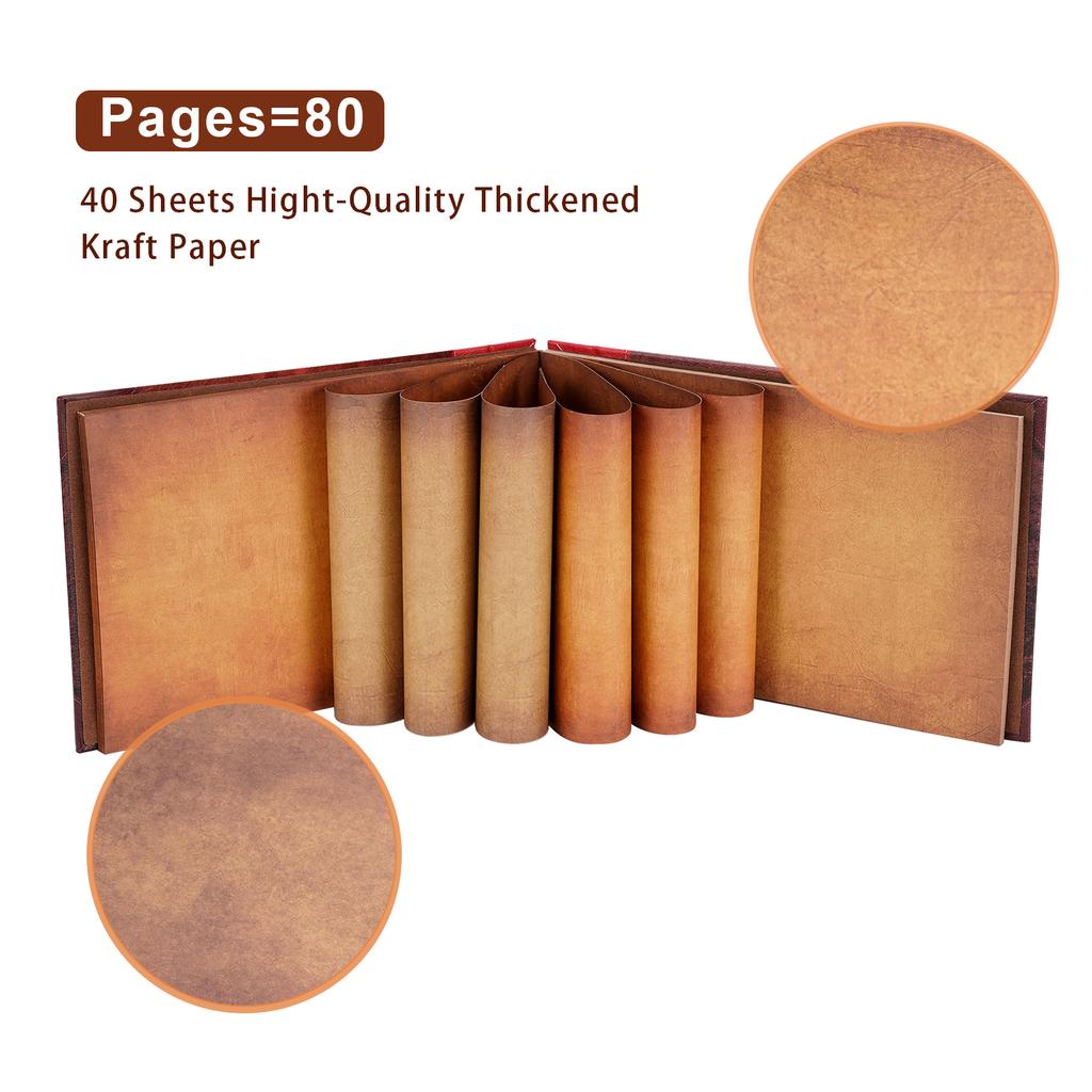 40 Seiten Unser Abenteuerbuch DIY Handgemachtes Fotoalbum Scrapbook Retro Kraft Album Jubiläum Hochzeit Gast Erinnerungsbuch Geschenk Deko