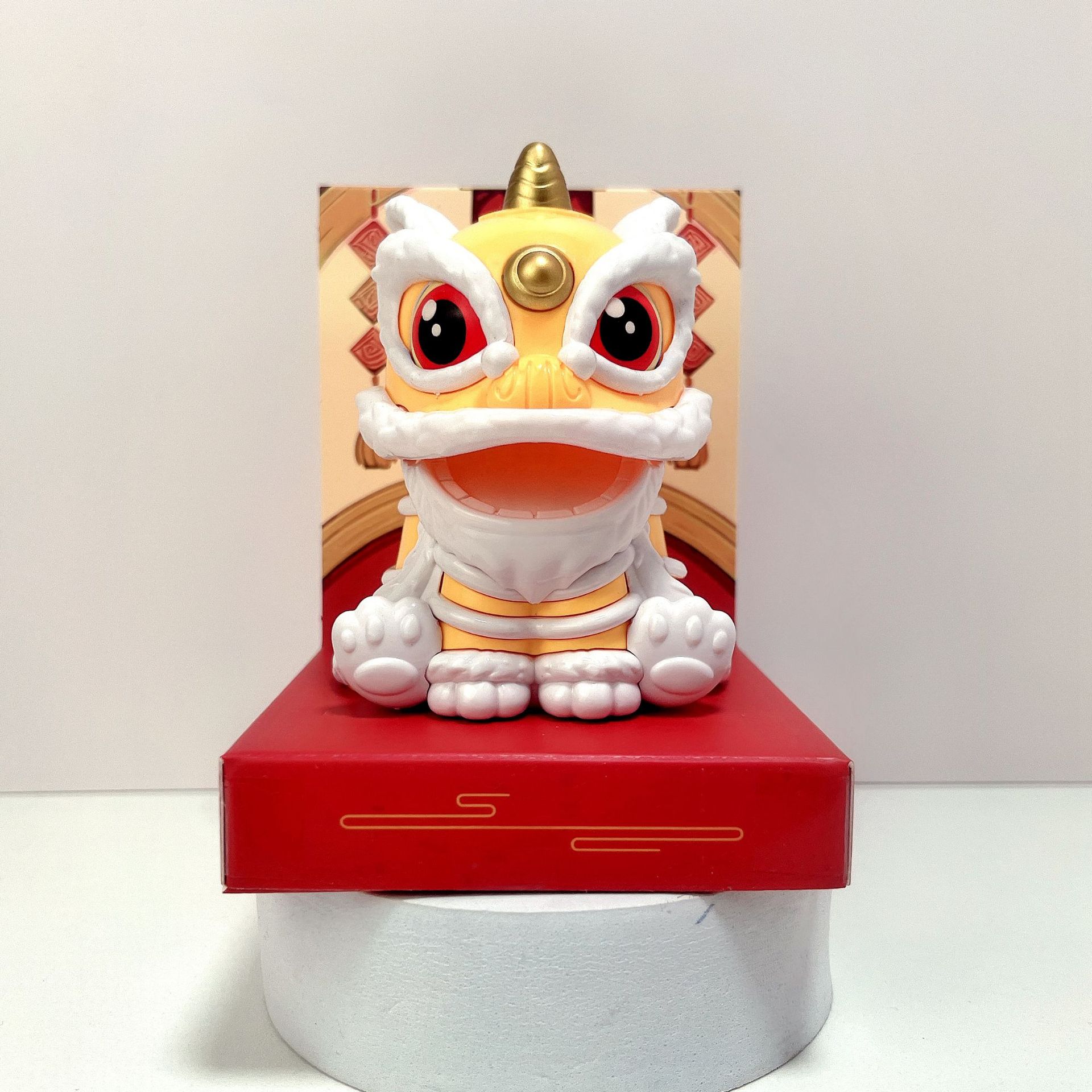 

Solar Powered Lion Dance Mascot 1pcs Home Living Room Decoration Cute Annual Party Gift Chinese Style Shaking Head