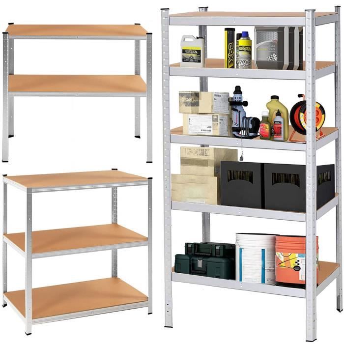 SPRINGOS® Metal Shelving Unit, Galvanized 5 Shelves 180x90x40cm - Max Load. 875 Kg