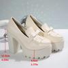 Chunky High Heel Pumps Women Gold Silver Gothic Platform Loafers Woman Fashion Tassels Thick Heeled Party Shoes