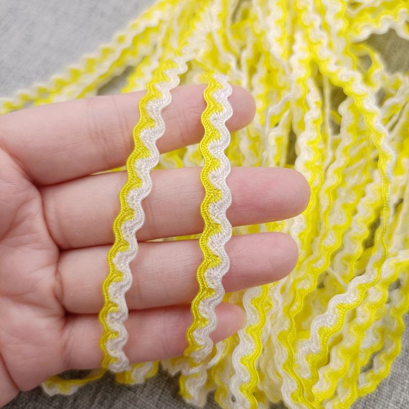 5mm S Şeklinde İki Renkli Dalga Desenli Kavisli Kemer DIY Giyim Aksesuarları için Denizci Dantel Şerit