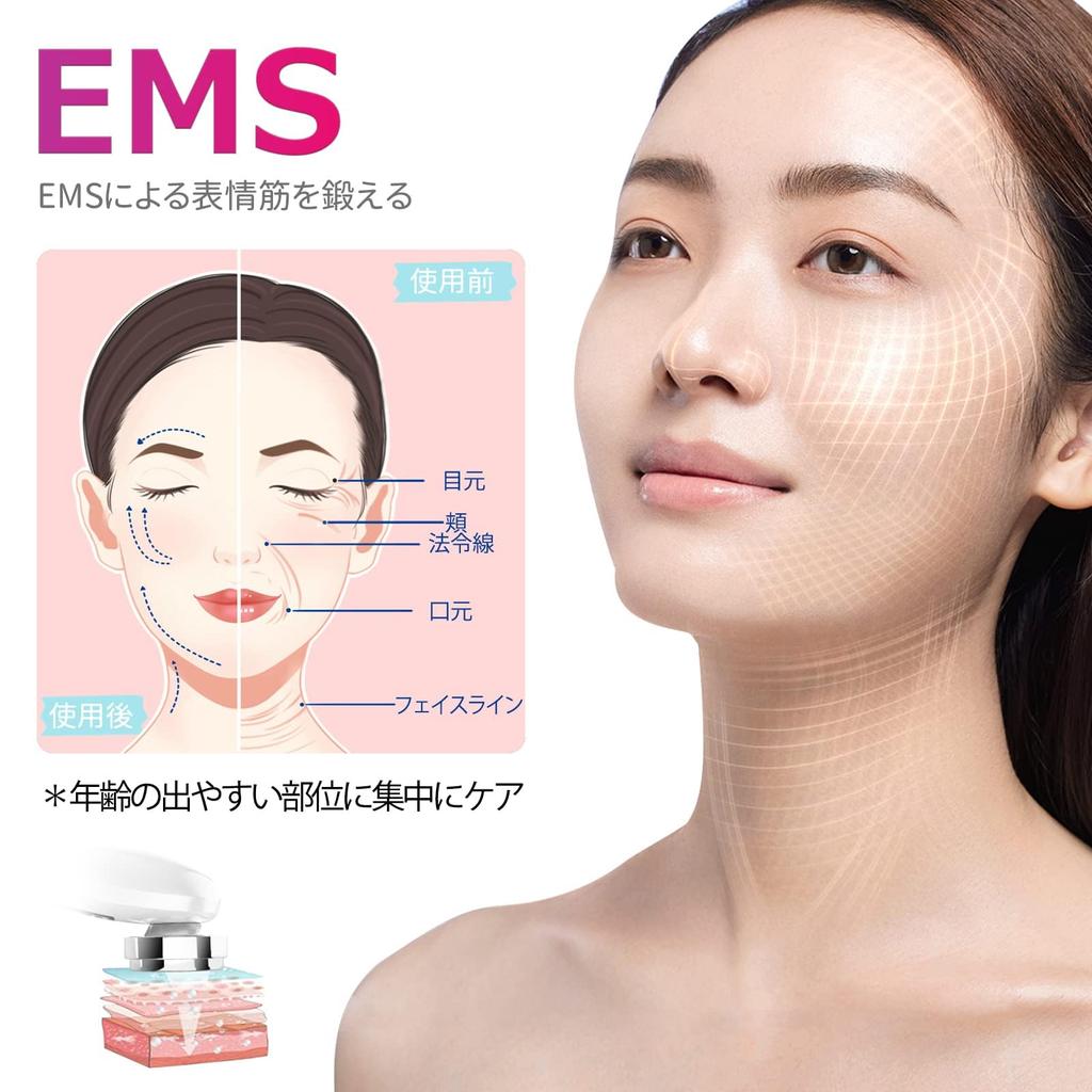 EMS Facial Beauty Hot and Cold Facial Beauty Ultrasonic Facial Beauty Heat LED Ion 5 3 Ultrasonic Pore USB Beauty Device for Home Japanese Instruction
