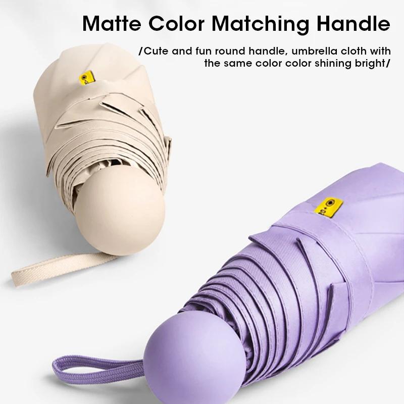 Mini Capsule Umbrella Windproof Sun Rain Proof Portable Compact Lightweight Travel UV Protection Umbrella for Women Men