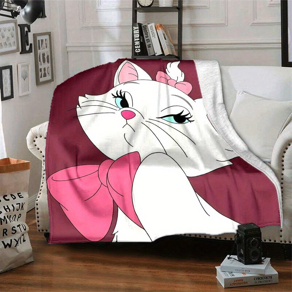 1pc Cute Cartoon Cat Print Throw Blanket - Soft and Cozy Home Decor for Room or Living Room