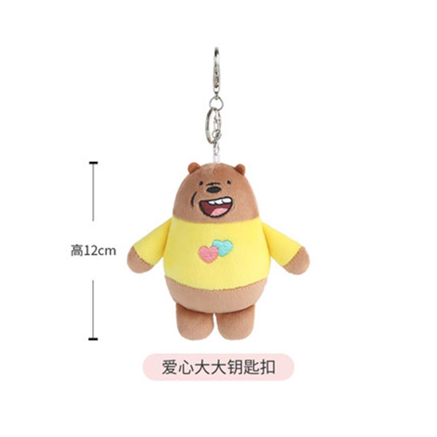 12cm We Bare Bears Anime Pluche Sleutelhanger Speelgoed Hanger Grizzly Panda IJsbeer Sleutelring Gevulde Poppen Pluche Speelgoed Cadeaus