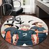 1pc Haikyuu!! Karasuno Volleyball Team Uniform Anime Round Carpet - Office Chair Mat, Non-Slip Rug for Home Decor, Seasonal Gift, Suitable for Office,