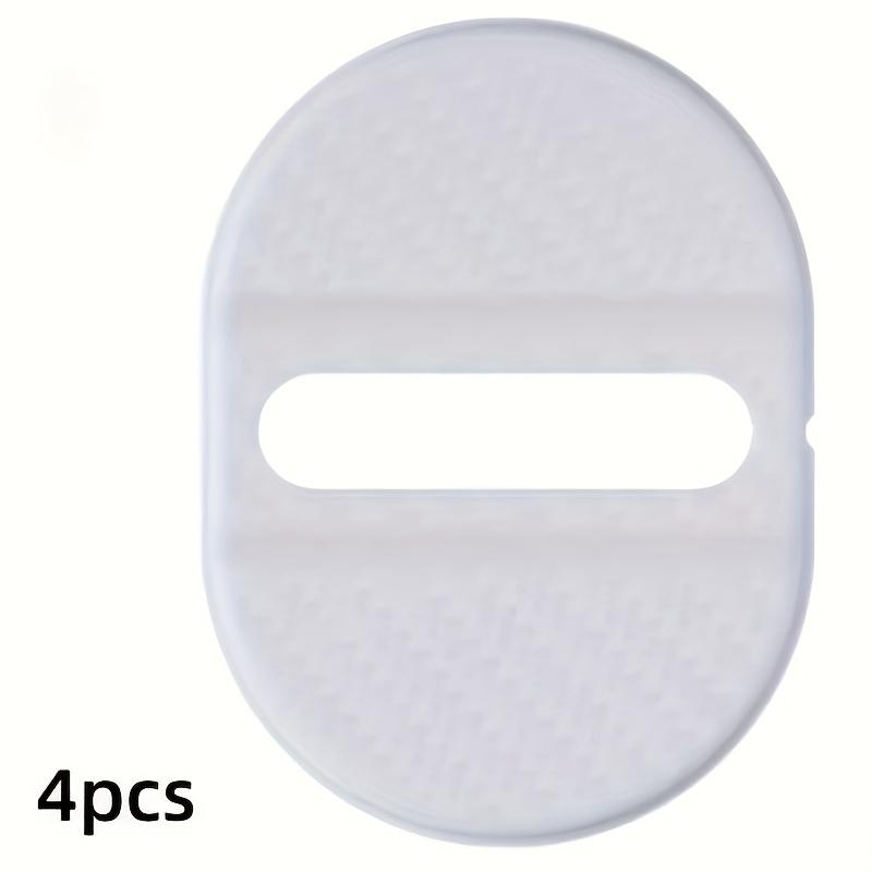 4PCS Universal Car Door Lock Protection Plates, Carbon Fiber Shock Absorbing Noise Reduction Rubber Pads, Auto Plastic Accessori
