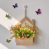 Wall Hanging Artificial Flower Pot for Living Room TV Background with Greenery Planter.