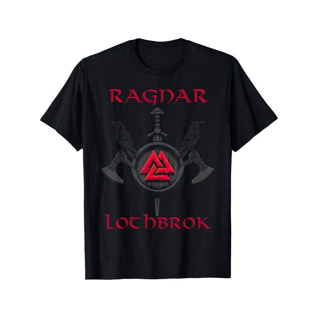 100 Cotton ONeck Short Sleeve Casual Mens Tshirt Ragnar Lodbrok Nordic Warrior Tshirt Gift for Dad Husband Grandfather