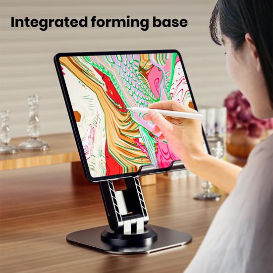 Aluminum Alloy Phone Rotatable Non-slip Foldable Holder 360° Heavy Duty Desktop Tablet Mobile