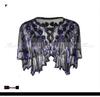 Top Xale de Noite Feminino Vintage Anos 1920 com Lantejoulas e Contas