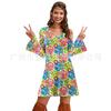 70s Hippie Halloween Printed Women's Dress