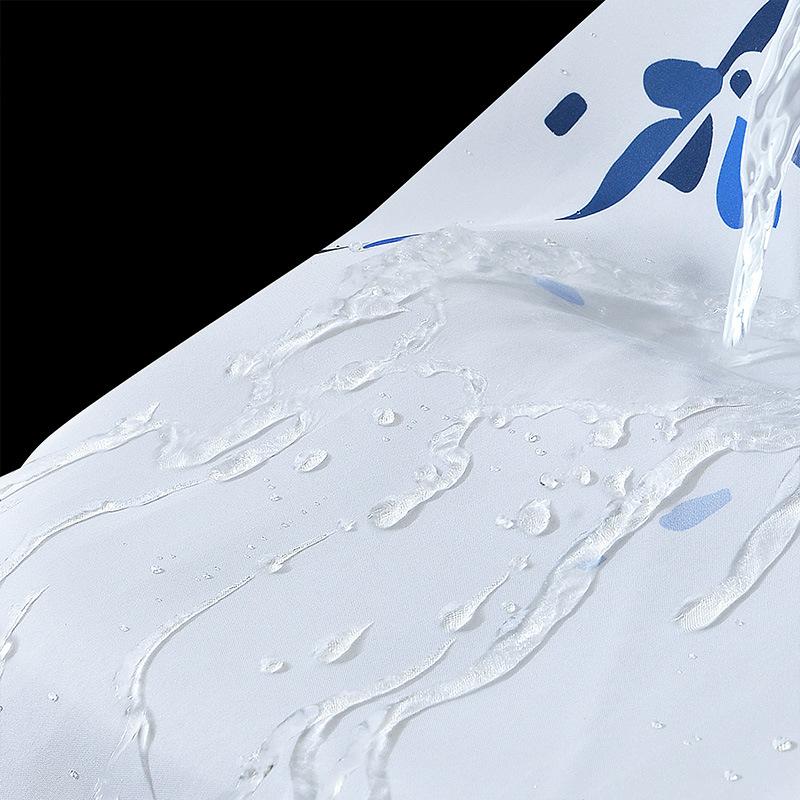 Shower Curtain Floral Print Polyester Fabric White Bathroom Curtain Farmhouse Waterproof Mildew Proof With Hooks 200Cm Classic