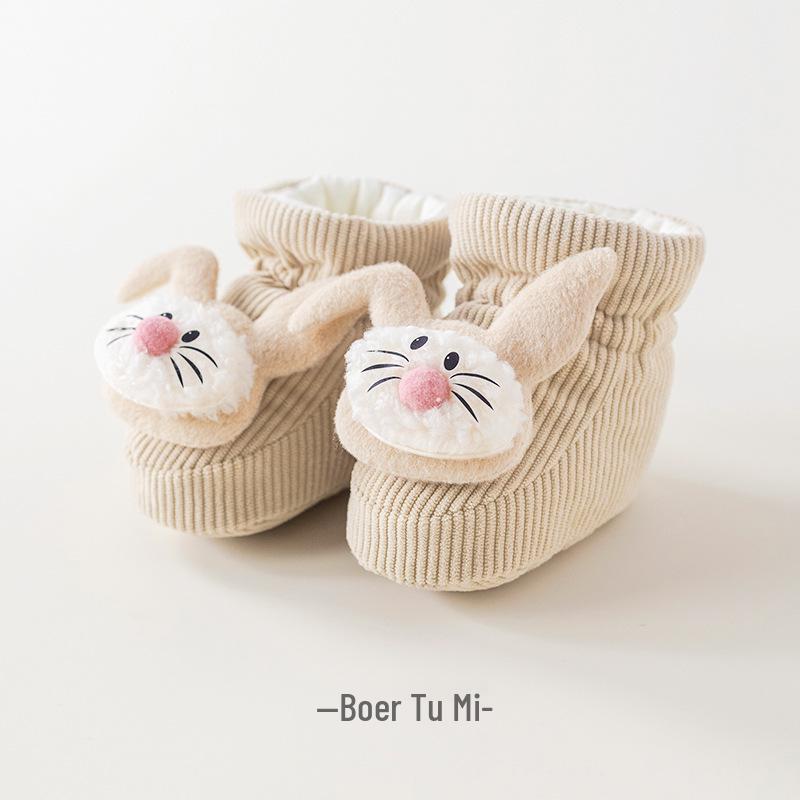 

Newborn Cartoon Velvet-Lined Warm Baby Pre-Walking Shoes: Cute, Thick, Soft Sole Socks for Autumn and Winter 12cm (6-12 months)