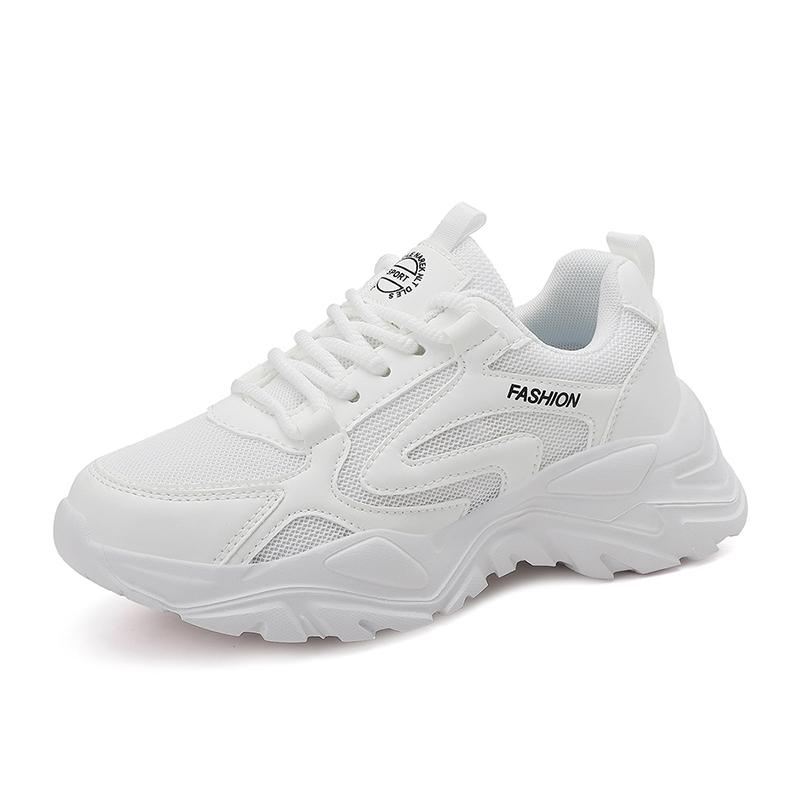 White Women Platform Sneakers Thick Sole Ladies Vulcanized Shoes Woman Chunky Comfortable